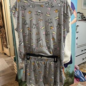 Womans Pajama Set - Gray and Pink